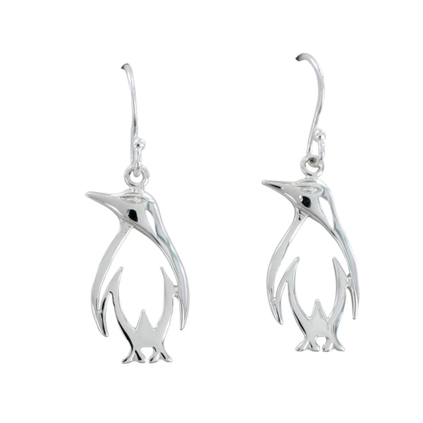 Sterling Silver Perfect Penguin Drop Earrings - Reeves & Reeves