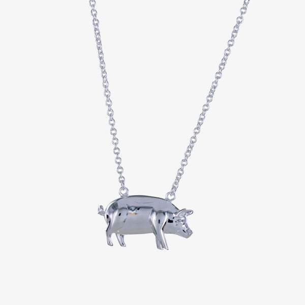 Sterling Silver Pig Necklace - Reeves & Reeves