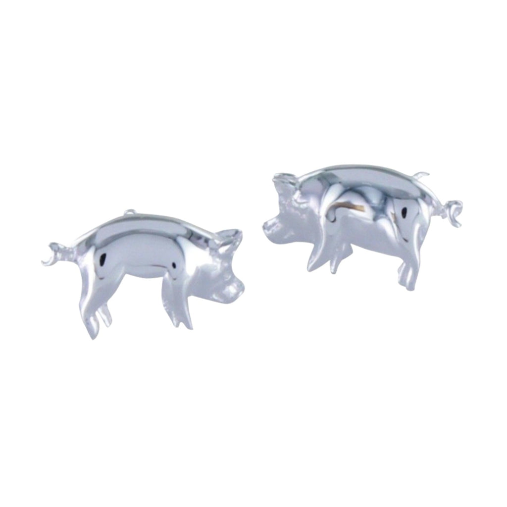Pig Stud Earrings Sterling Silver Reeves Reeves