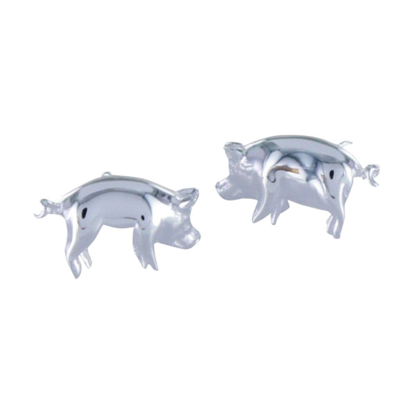 Sterling Silver Pig Stud Earrings - Reeves & Reeves