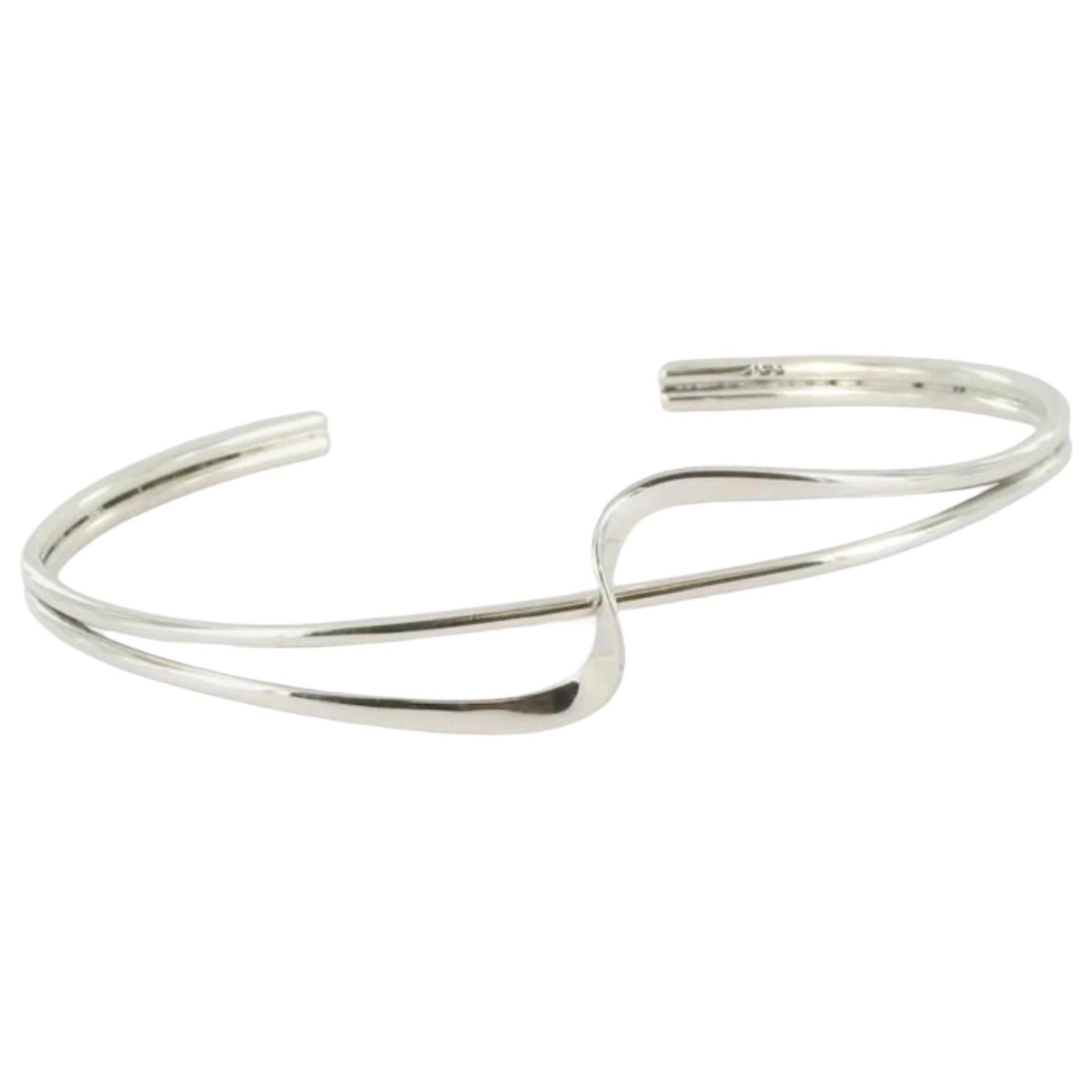 Sterling Silver Ribbon Cuff Bracelet - Reeves & Reeves