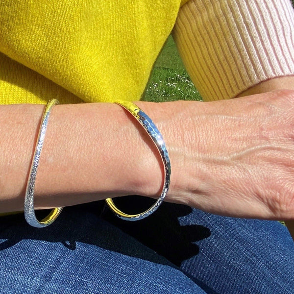 Sterling Silver Ripple Bangle - Reeves & Reeves