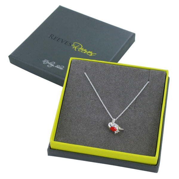 Sterling Silver Robin Red Breast Necklace - Reeves & Reeves