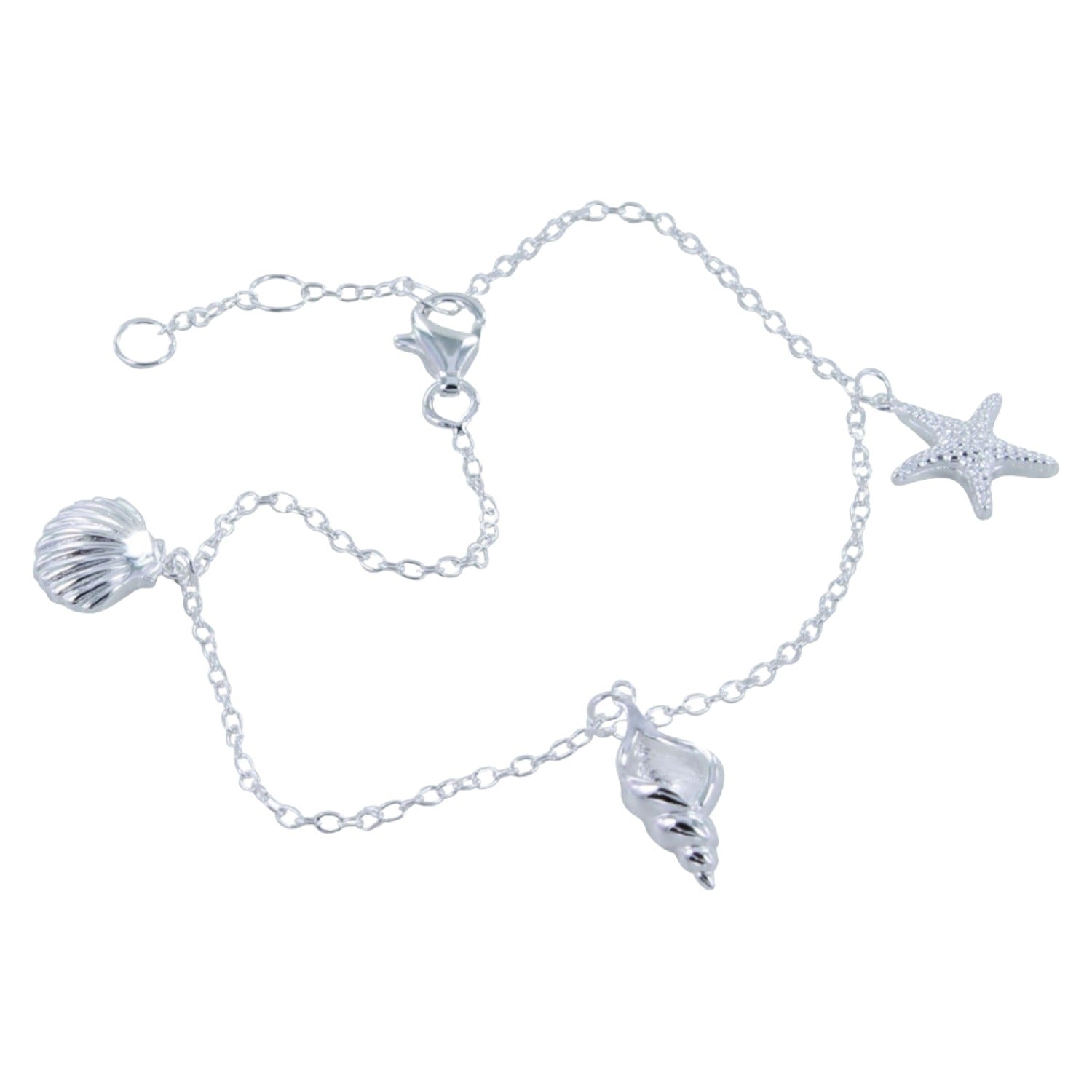 Sterling Silver Rock Pool Charm Bracelet - Reeves & Reeves
