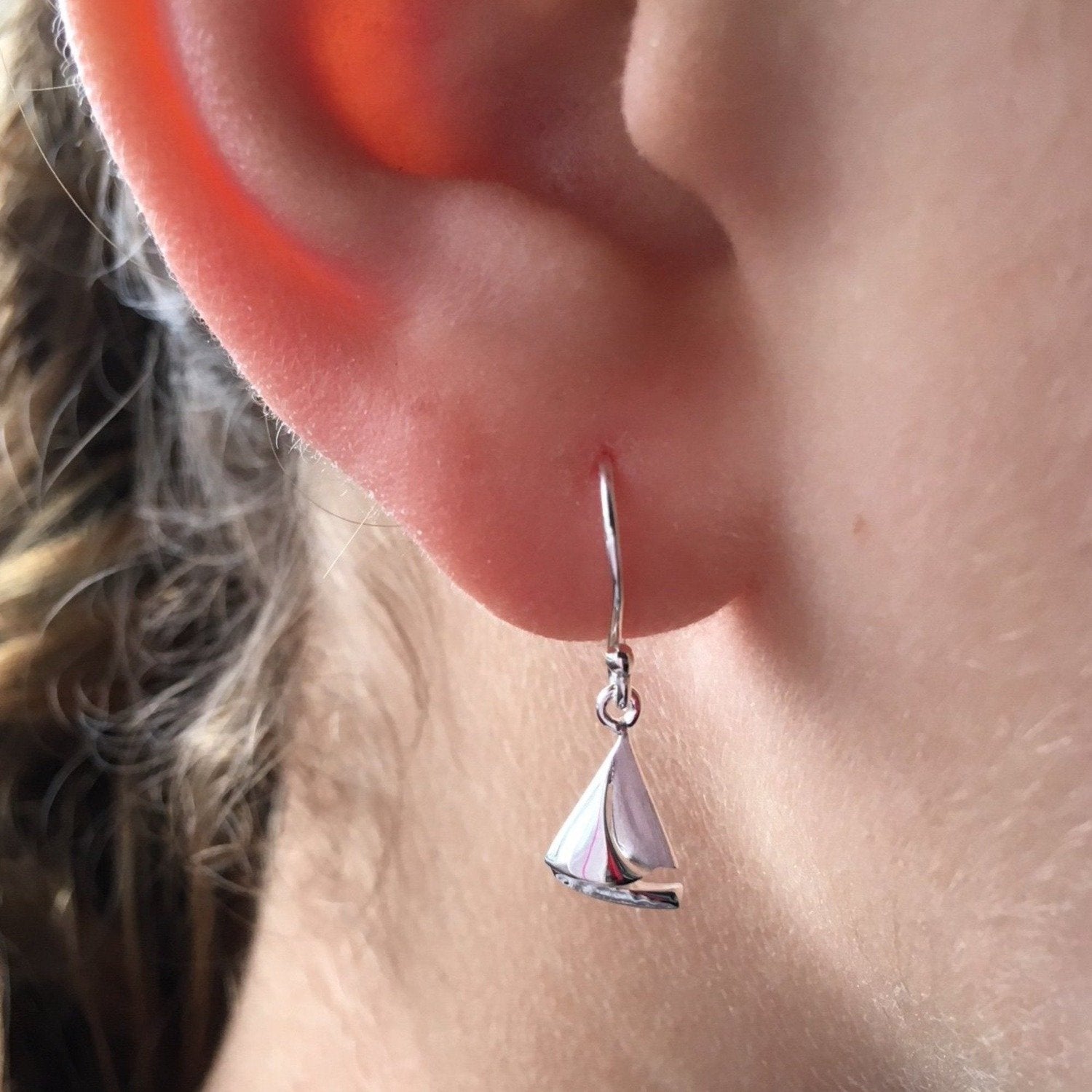 Sterling Silver Sail Boat Earrings - Reeves & Reeves