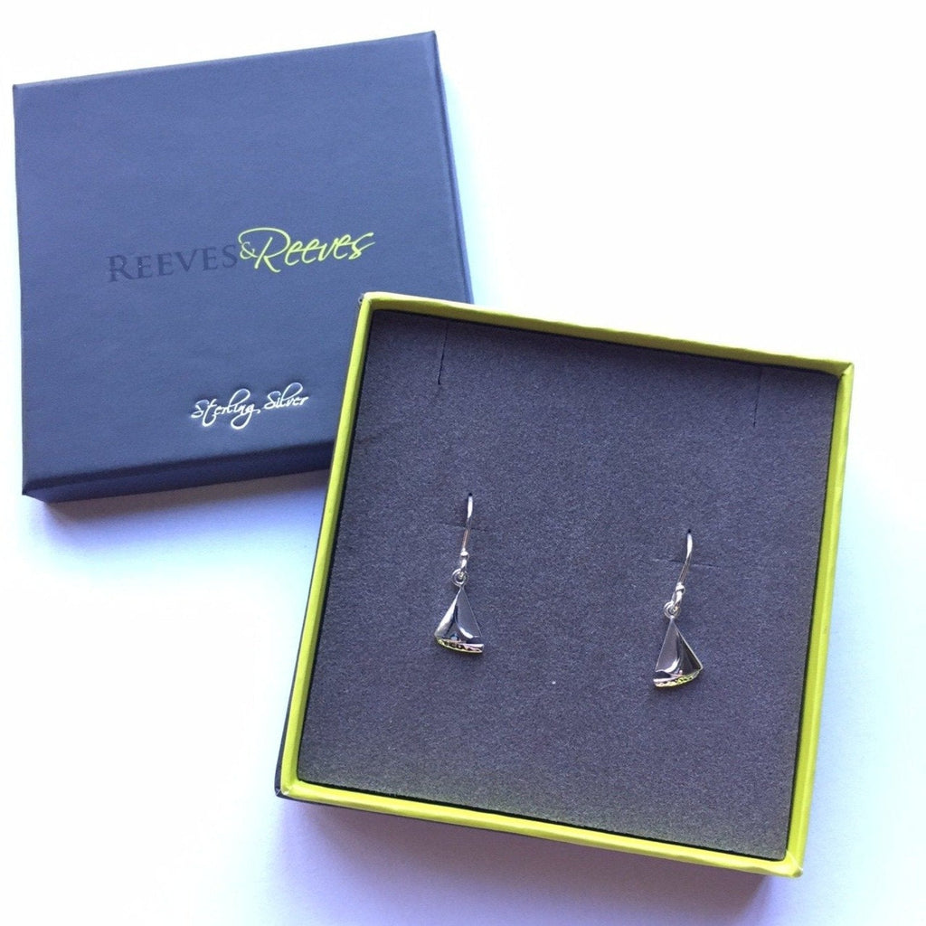 Sterling Silver Sail Boat Earrings - Reeves & Reeves