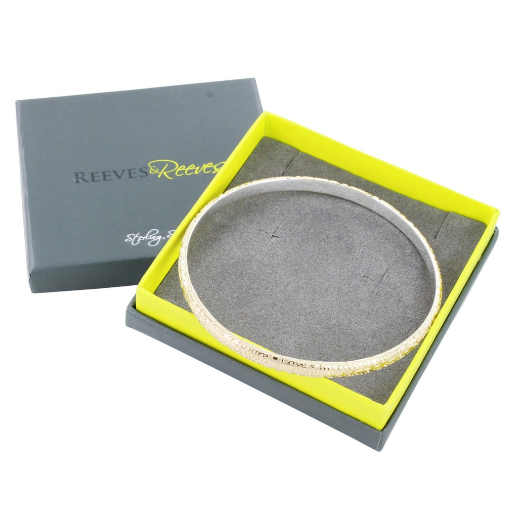 Sterling Silver Scriptura Bangle - Reeves & Reeves