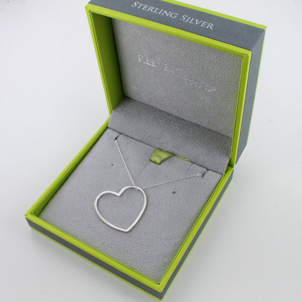 Sterling Silver Shadow Heart Necklace - Reeves & Reeves