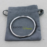 Sterling Silver Shimmer Textured Bangle - Reeves & Reeves