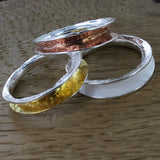 Sterling Silver Shimmer Textured Rings - Reeves & Reeves