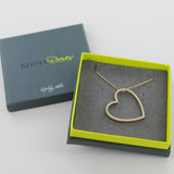Sterling Silver Silhouette Heart Pavé Necklace - Reeves & Reeves