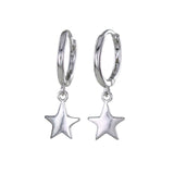 Sterling Silver Sleepy Star Hoop Earrings - Reeves & Reeves