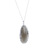 Sterling Silver Smokey Quartz Gem Necklace - Reeves & Reeves