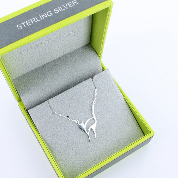 Sterling Silver Snooty Cat Necklace - Reeves & Reeves
