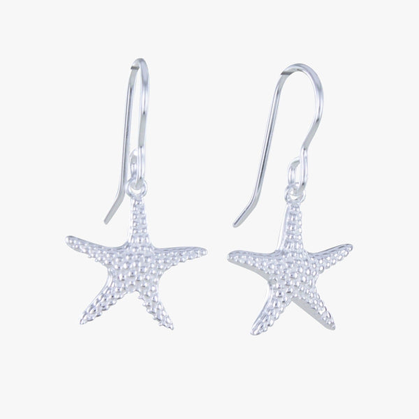 Sterling Silver Starfish Drop Earrings - Reeves & Reeves