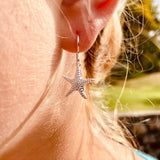 Sterling Silver Starfish Drop Earrings - Reeves & Reeves