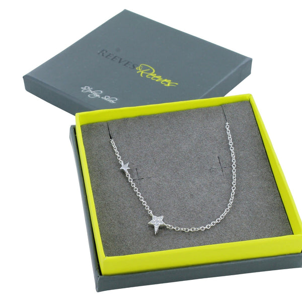 Sterling Silver Starry Night Pavé Necklace - Reeves & Reeves