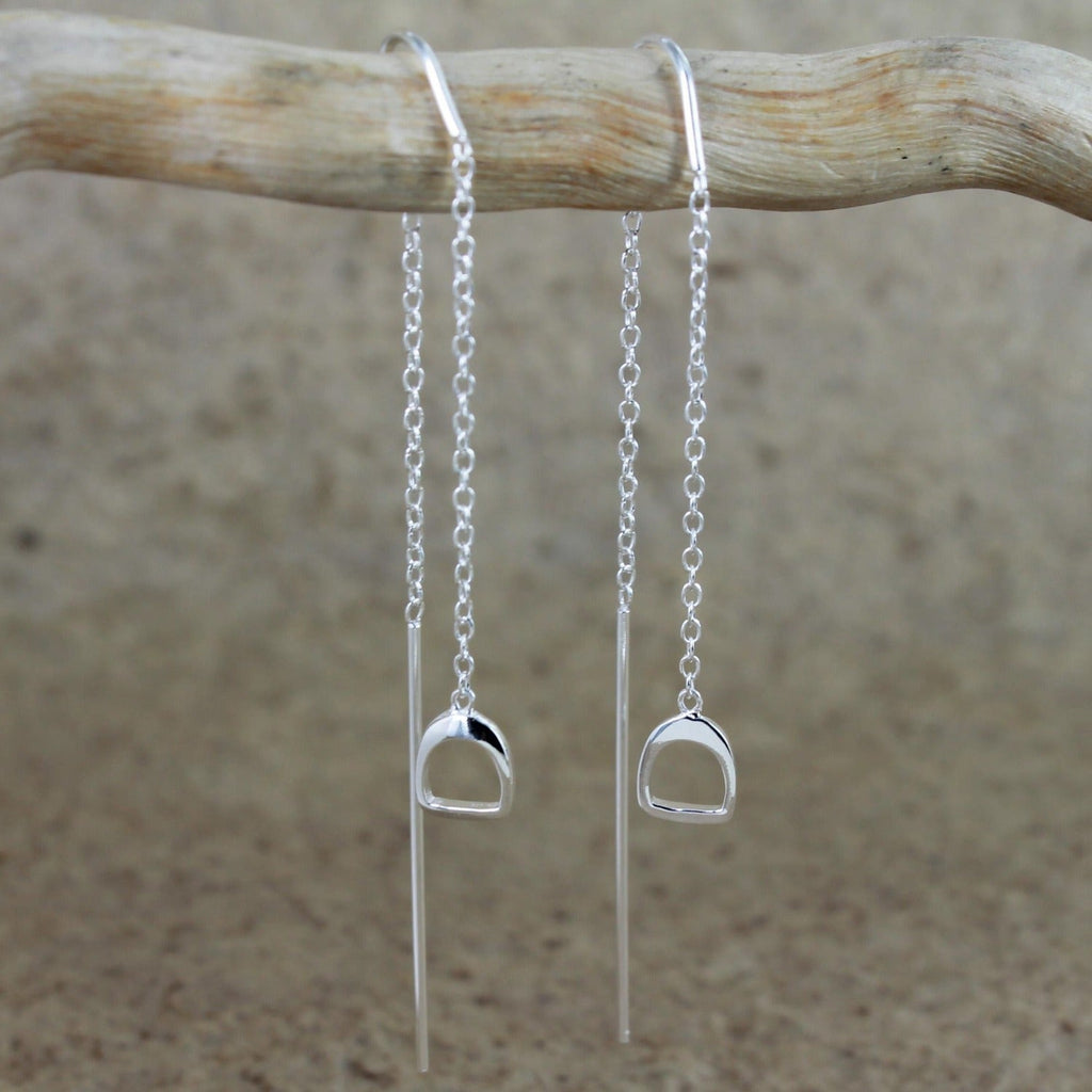 Sterling Silver Stirrup Falling Earring - Reeves & Reeves