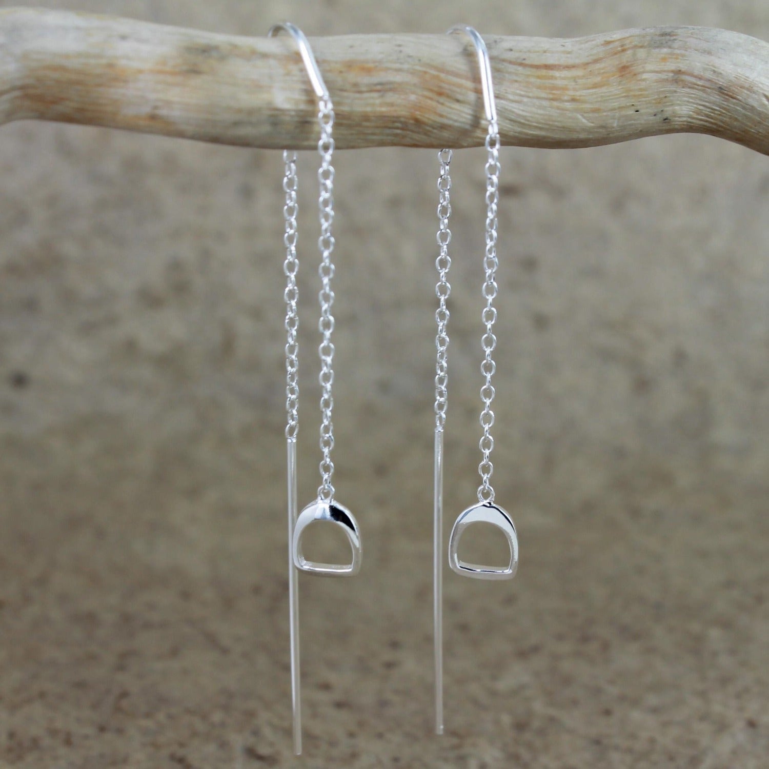 Sterling Silver Stirrup Falling Earring - Reeves & Reeves