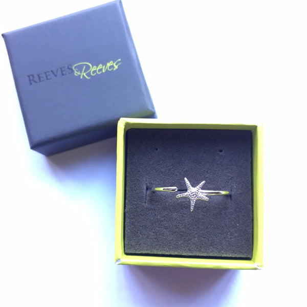 Sterling Silver Textured Starfish ring - Reeves & Reeves