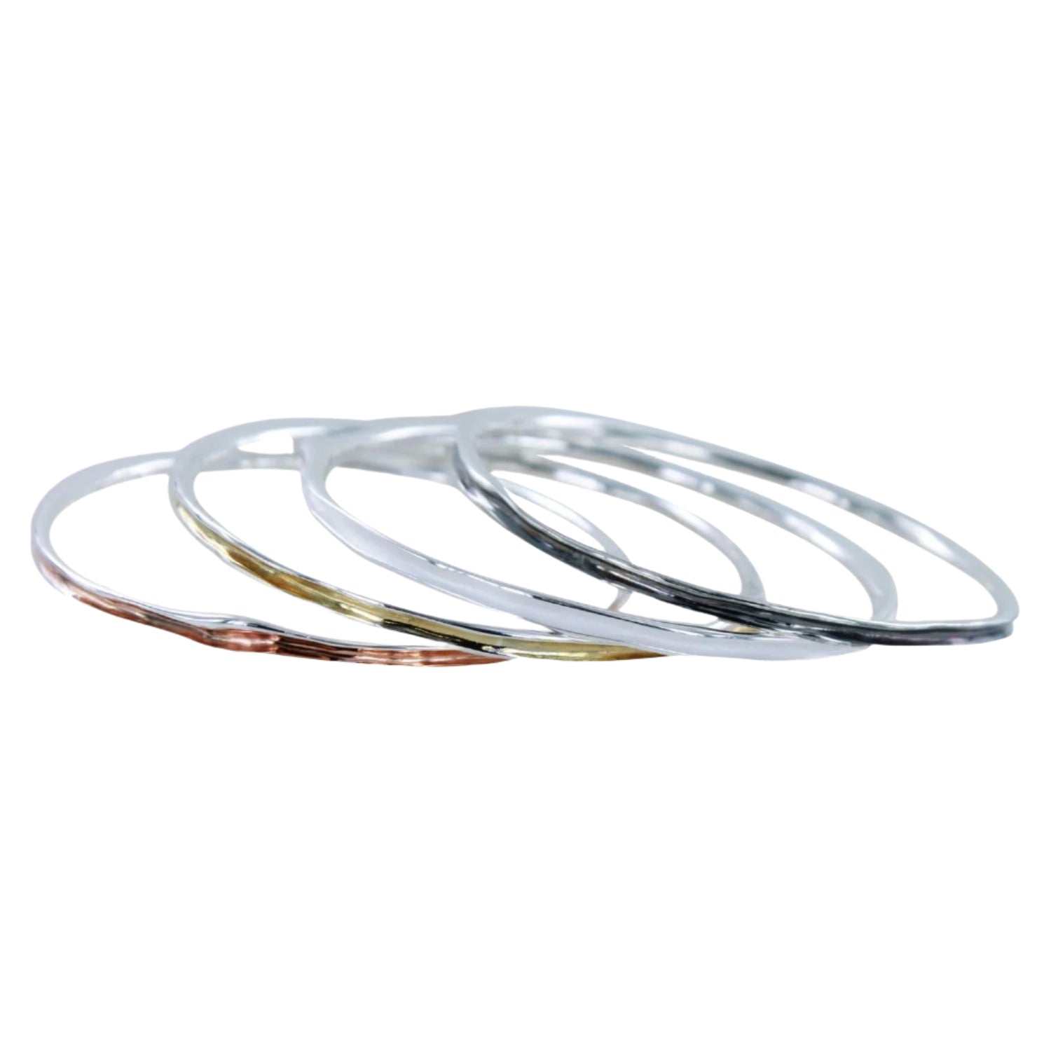 Sterling Silver Tri Colour Bangle - Reeves & Reeves
