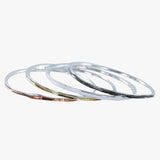 Sterling Silver Tri Colour Bangle - Reeves & Reeves