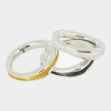 Sterling Silver Tri Colour Rings - Reeves & Reeves