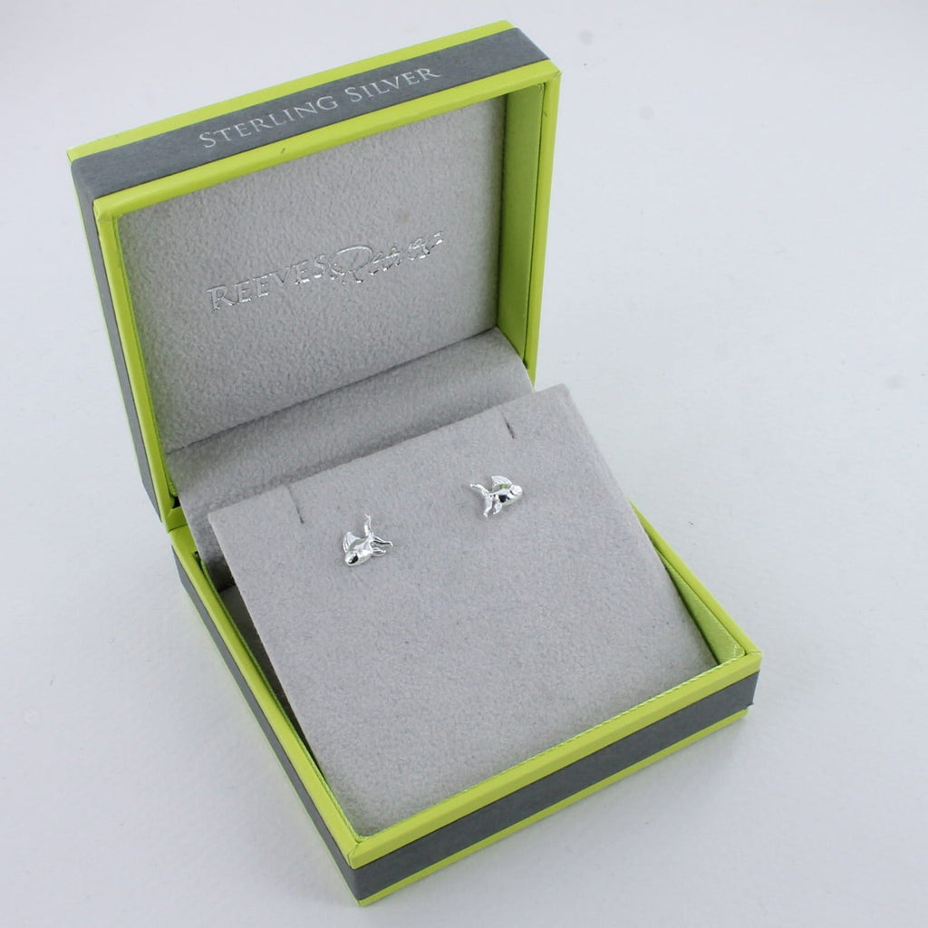 Sterling Silver Tropical Fish Stud Earrings - Reeves & Reeves