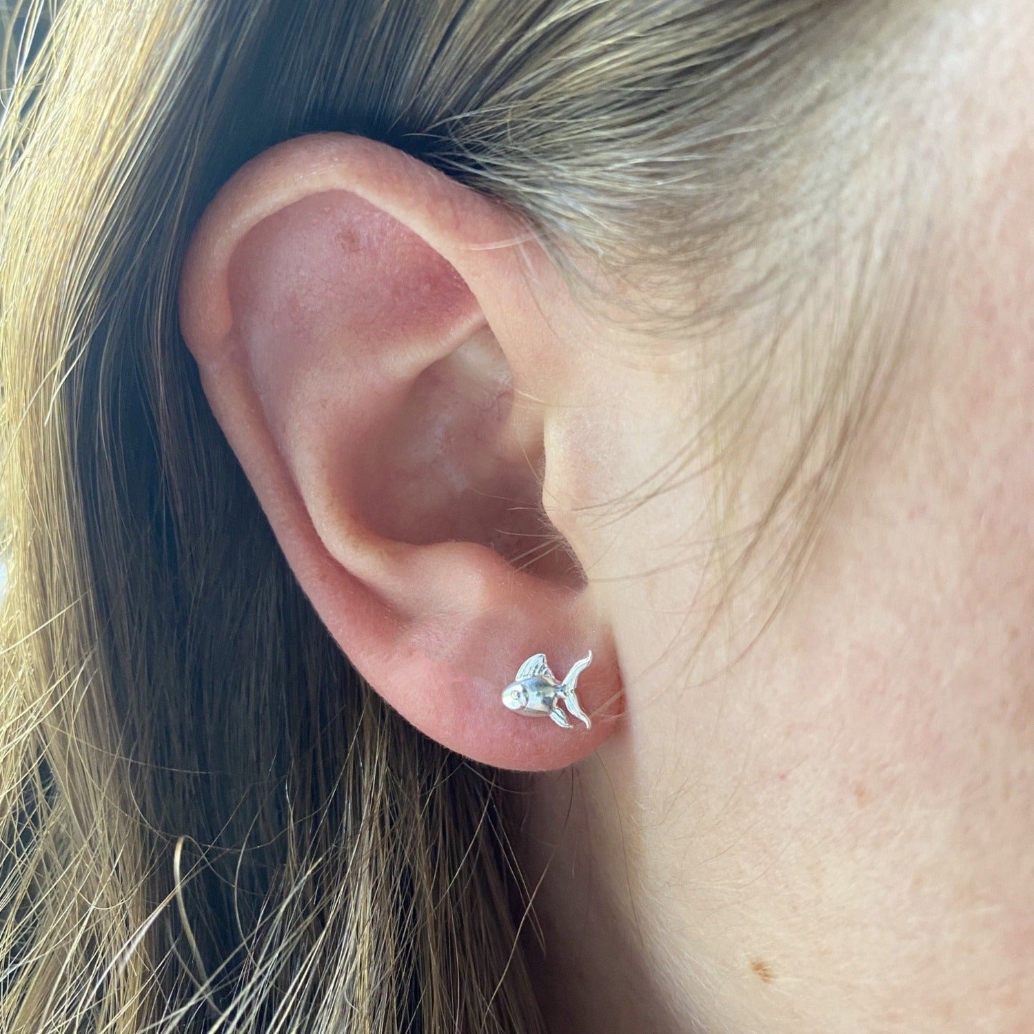 Sterling Silver Tropical Fish Stud Earrings - Reeves & Reeves