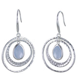 Sterling Silver Twin Ring Candy Stone Drop Earrings - Reeves & Reeves