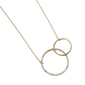 Sterling Silver Twin Ring Pavé Necklace - Reeves & Reeves