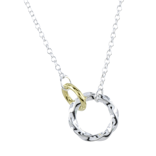 Sterling Silver Twin Ring Rope Necklace - Reeves & Reeves