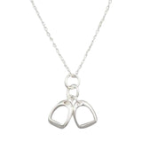 Sterling Silver Two Stirrup Charm Necklace - Reeves & Reeves
