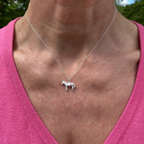 Sterling Silver Zebra Necklace - Reeves & Reeves