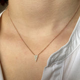 Stunning 14K Solid Gold and Diamond Triangle Design Necklace - Reeves & Reeves