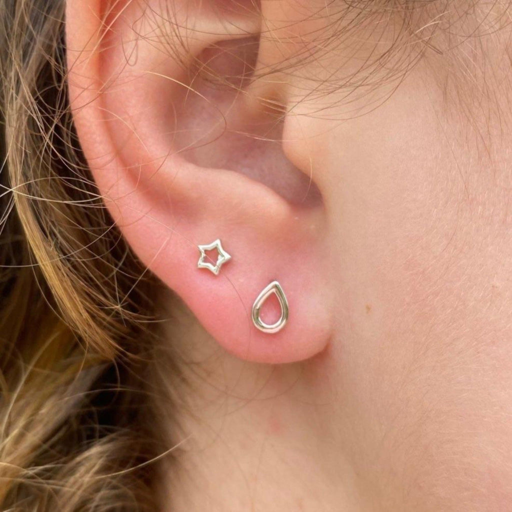 Tear Drop Sterling Silver Stud - Reeves & Reeves