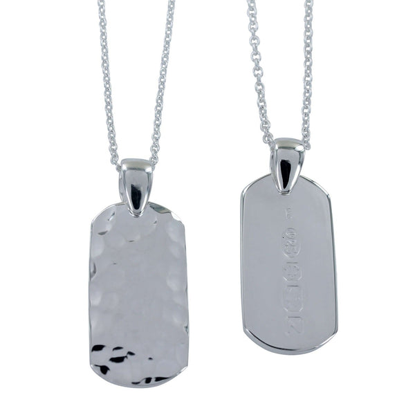 Textured Dog Tag Pendant - Reeves & Reeves