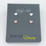 Textured Heart Sterling Silver Stud Earring Set - Reeves & Reeves
