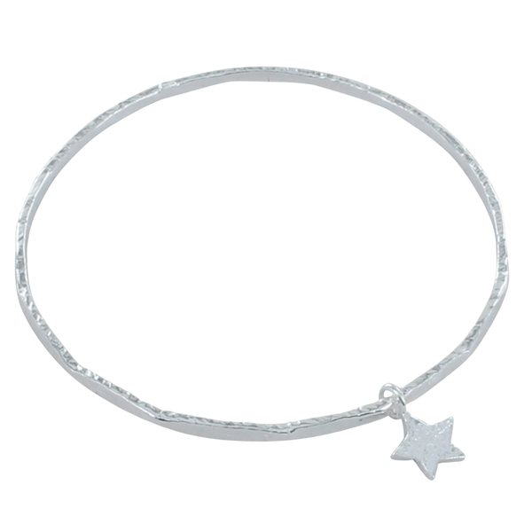 Trio of Stars Sterling Silver Bangle - Reeves & Reeves