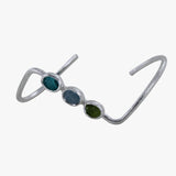 Trio Rough Stone Cuff Bracelet in Sterling Silver - Reeves & Reeves