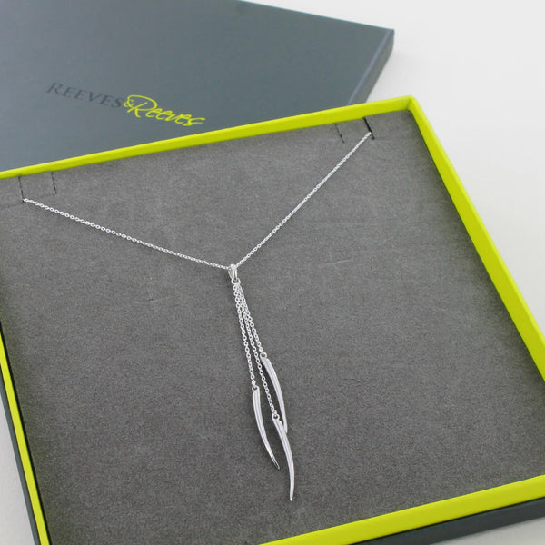 Tusk Drops Sterling Silver Necklace - Reeves & Reeves