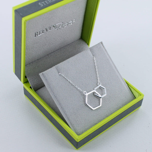 Twin Hexagons Sterling Silver Necklace - Reeves & Reeves