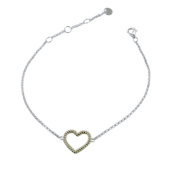 Twisted Heart Bracelet 18K Gold Over Sterling Silver