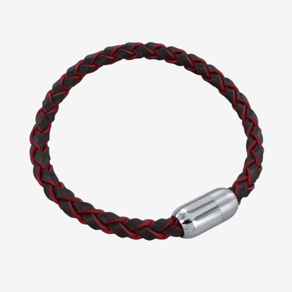 Two Tone Clasp Leather Bracelet - Reeves & Reeves