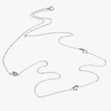 Twosome Hearts Sterling Silver Long Chain Necklace - Reeves & Reeves