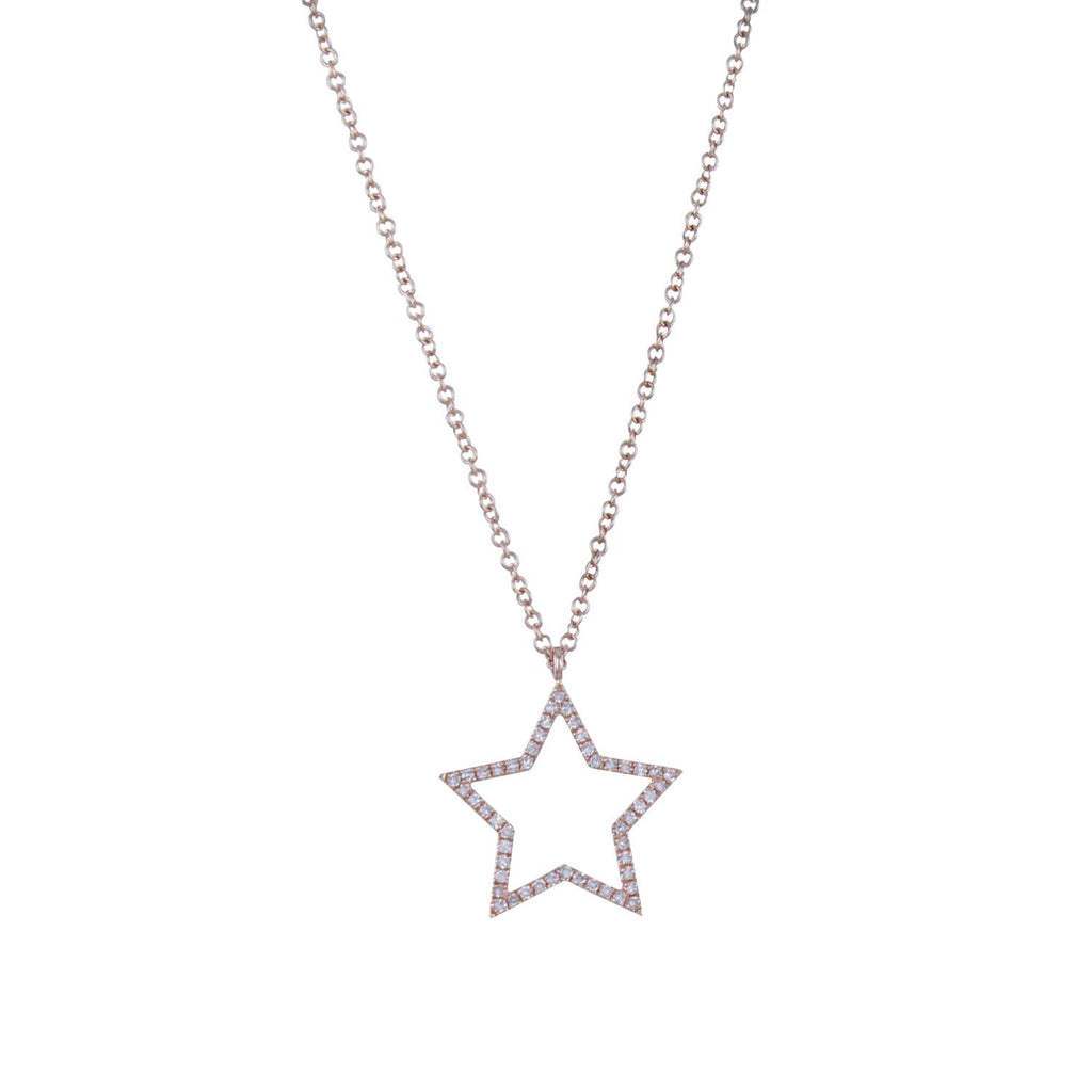 White Gold and Diamond Star Necklace - Reeves & Reeves