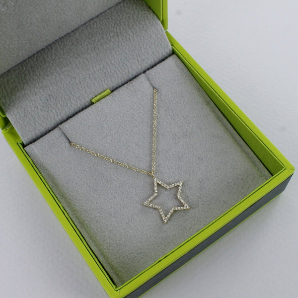 White Gold and Diamond Star Necklace - Reeves & Reeves