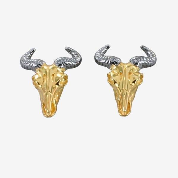 Wildebeest Sterling Silver Stud Earrings - Reeves & Reeves